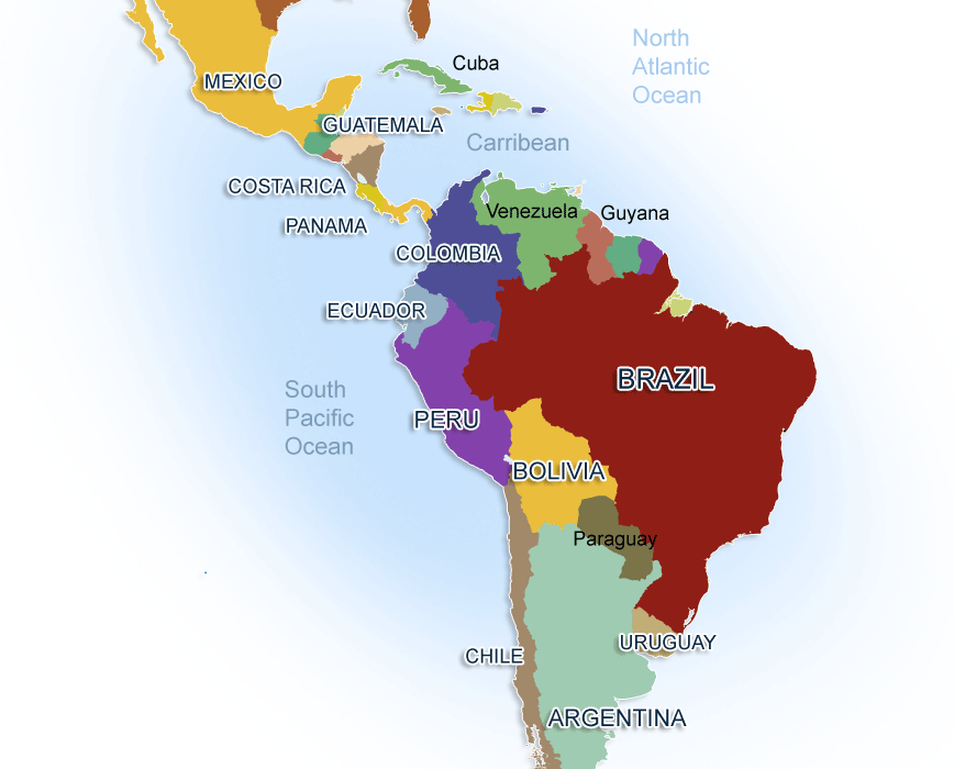 latin-america large map